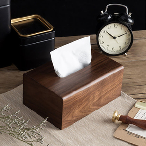 Wooden <b>Tissue</b> Box Household <b>Black</b> Walnut <b>Paper</b> Office Storage Carton Wholesale - Product Image 6