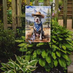 Multicolor Pit Bull Terrier Cowboy Welcome <b>Garden</b> <b>Flag</b> Mailbox Decorative Yard Banner for Patio Artwork Flower Beds <b>Garden</b> Size - Product Image 2