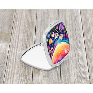 Miroir de maquillage de voyage compact Crocus coloré poche décorative pliante portable pour femmes et filles cadeau - Product Image 2