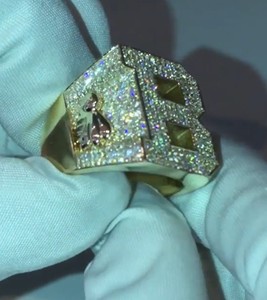 Custom Made 925 Silver Moissanite Diamond Letter B <b>Ring</b> <b>Iced</b> Out Hip Hop Statement Jewelry Luxury Fashion Gift for Men - Product Image 4