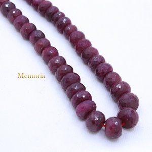 Wholesale Natural Ruby Faceted Rondelle <b>Beads</b> 526CT Single Strand Memoria Jewels - Product Image 1