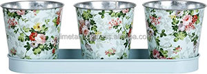 Pots de fleurs et jardinières personnalisables à imprimé rose avec plateau pour décoration de fenêtre de jardin intérieur extérieur - Product Image 6