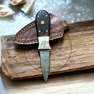 Couteau à huîtres artisanal écologique en acier Damas |   Couteau à huîtres professionnel avec étui en cuir de couleur personnalisée |   OEM - Product Image 2