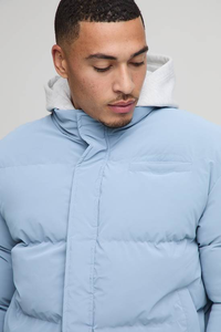 Veste d'hiver rembourrée en duvet pour homme, surdimensionnée, à capuche, personnalisée en gros - Product Image 3