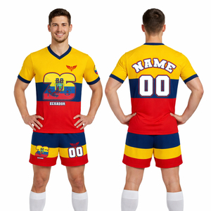 ชุดฟุตบอลสไตล์เอกวาดอร์แบบกำหนดเอง ปี 2026 ชุดยูนิฟอร์มฟุตบอลชาย ระบายอากาศได้ดี แห้งเร็ว ชุดฝึกซ้อม ขายส่ง - Product Image 1