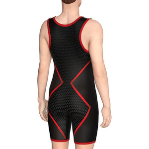 Singlet/Bib de lucha libre para hombre, 100% poliéster, impresión personalizada, secado rápido, transpirable, talla grande, tela de 220g - Product Image 2