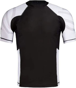 Custom Gym Nylon Jersey Rash Guard With Moisture Wicking Underarm Gusset And Custom Artwork Short Sleeve <b>Compression</b> <b>Shirt</b> - Product Image 4