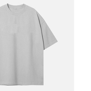 Custom 240g Oversized Solid Anti-Wrinkle Knitted 100% Cotton Short Sleeve Vintage Stone Washed Plus Size <b>T</b>-shirts Men - Product Image 3