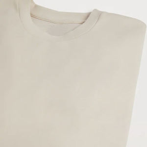 Sweat-shirt personnalisé à col rond 100% coton, coupe oversize, en molleton bouclette, streetwear de luxe, sweat-shirt à col rond uni - Product Image 5