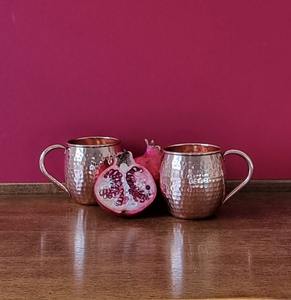 Mug en cuivre au design martelé, idéal pour le thé et le café, tasse en métal rustique, vaisselle de cuisine, mug élégant pour servir et utilisation à la maison ou au bar. - Product Image 3