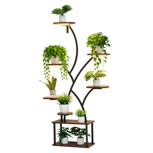 Support de plantes d'intérieur à 8 niveaux avec support d'angle en métal éclairé de 62 pouces, 3 minuteurs et 10 niveaux de luminosité pour lampes de culture intérieures - Product Image 5