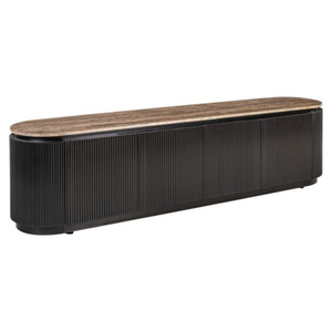 Modern Solid <b>Wood</b> Living Room <b>Cabinet</b> with Large Capacity <b>Storage</b> and Ribbed Design for Apartment Use - Product Image 4
