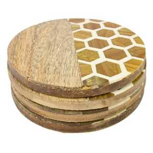 Premium Acacia Wood Coaster Resincoaster for Serving Tea Coffee and Beverages Modern Design Style <b>Table</b> Surface <b>Protector</b> - Product Image 1
