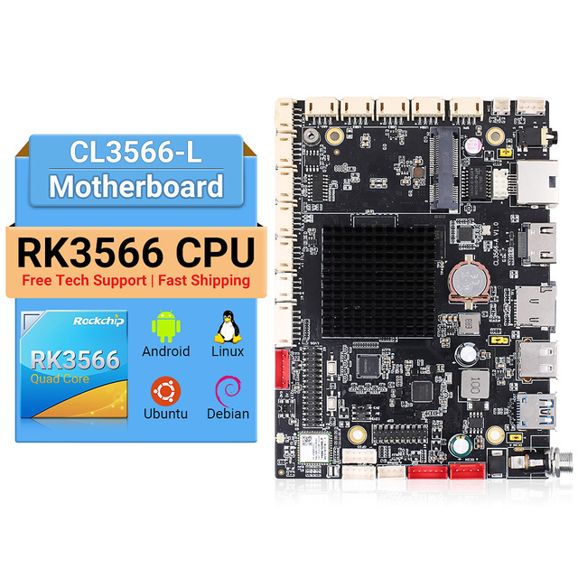 Rockchip RK3566 Linux Android 15 Development Board 2g/4g/8g for Digital Signage/Vending Machine/Industrial Control Motherboard