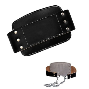 เข็มขัดยกน้ำหนักหนังแท้แบบดึงขึ้นพร้อมโซ่และเข็มขัดยกน้ำหนักคุณภาพสูงสำหรับออกกำลังกายในยิม - Product Image 4