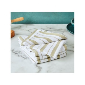 2026 Best Selling Ultimate Cheap Bulk Beige Colour Kitchen Airplane Large Cloth <b>Waffle</b> Weave Cotton Beige Embroidered Dish Towel - Product Image 6