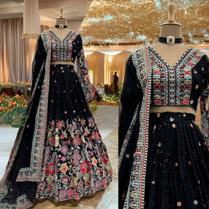 Lanzamiento de un Nuevo Lehenga Choli de Diseño Moderno con Conjunto de Dupatta, Tela de Rayón, Choli para Fiestas - Product Image 1