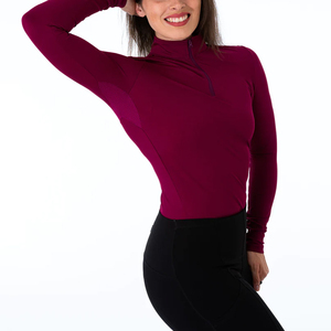 Camiseta de equitación transpirable de malla blanca para mujer, capa base para montar a caballo, camiseta de polo para competición, tops para espectáculos ecuestres - Product Image 3