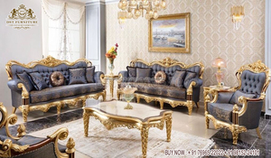 Conjunto de sofás de 5 plazas estilo victoriano para sala de estar, juego de sofás estilo antiguo y pulido, Estilo clásico - Product Image 4