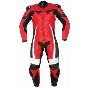 Combinaison de moto en cuir de vachette perforé pour homme, multicolore, une pièce, équipement de course pour motard, protections de genoux, armure, coupe-vent, imperméable - Product Image 2