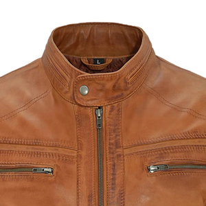 Custom Genuine <b>Leather</b> <b>Jackets</b> <b>Men</b> Womens Unisex Eco-Friendly Windproof V-neck Slim Fit Winter Streetwear - Product Image 6