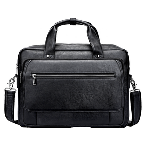 Étui pour ordinateur portable de 15,6 pouces, personnalisé avec logo, tendance, grande capacité, luxueux, en cuir véritable, durable, léger, portable, imperméable - Product Image 1