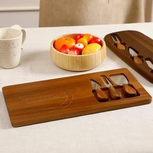 Ensemble de 3 couteaux et fourchettes à fromage avec manche en bambou tressé, ustensiles de service en métal poli miroir pour plateau à fromage - Product Image 4