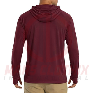 เสื้อฮู้ดตกปลาแบบสั่งทำพิเศษสำหรับผู้ชาย ขายดี น้ำหนักเบา ราคาถูก ขายส่ง เสื้อฮู้ดตกปลาแบบเรียบๆ ไม่มีลาย - Product Image 3