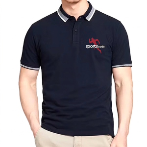 Sportscode Men's Navy <b>Blue</b> Short Sleeve <b>Polo</b> <b>Shirt</b> With Contrast Collar - Product Image 1