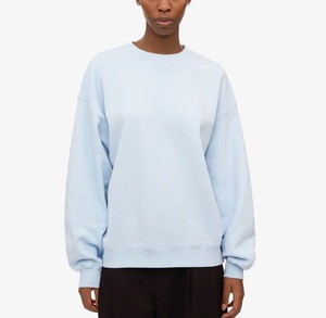 เสื้อยืดคอกลมแขนยาวผ้าฝ้าย 100% ทรงพอดีตัว สีน้ำเงินโพลาร์ สำหรับผู้หญิง ไซส์ L/S เนื้อผ้านุ่ม เป็นมิตรต่อสิ่งแวดล้อม ไม่เป็นขุย ทรงปกติ - Product Image 2
