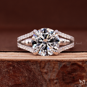 แหวนเพชรเม็ดเดี่ยวทรงกลมเจียระไนแบบบริลเลียนท์ 3 กะรัต ได้รับการรับรองจาก IGI พร้อมวงแหวนเพชรแบบแยกส่วน ทำจากทองคำขาว 10K - Product Image 1