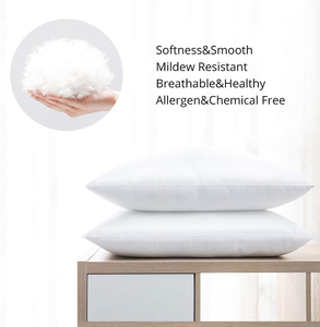 Almohadas Rectangulares Blancas Sólidas para Cama, 100% Algodón, Relleno Esponjoso, Refrigerantes, Ecológicas, Estilo Moderno, Juego de 2 - Product Image 3