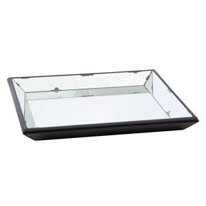 Rectangular <b>Mirrored</b> Glass Storage <b>Tray</b> With Black Frame Minimalist Design For Table Top Organization - Product Image 5