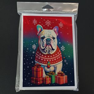 Lunatique A7 Taille 5x7 Bulldog Anglais Vacances Noël Cartes De Voeux Pack de 8 Cartes De Note Vierges avec Enveloppes - Product Image 3