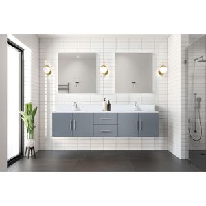 Dark Grey 80 In. W X 22 In. D Double <b>Bath</b> Vanity with 30 In. LED <b>Mirrors</b> Cultured Marble Top 22-in Bathroom Vanities - Product Image 3