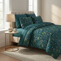 Parure de lit Enchanted 3 pièces, motif géométrique uni, mélange de coton T-150, literie toutes saisons, usage domestique, style durable