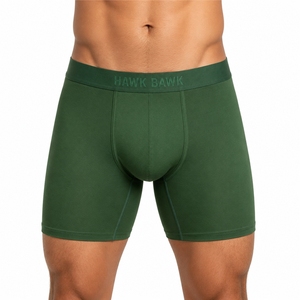 Men's <b>Boxer</b> Briefs Soft Stretch Comfortable Breathable Quick Dry Solid Color Knitted Spandex Performance Athletic Underwear - Product Image 1
