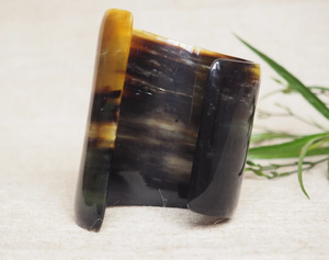 High Quality Polished Eco-Friendly Buffalo Horn Bangle Cuff <b>Bracelet</b> Unisex Diamond Encrusted <b>Moon</b> Shape Vintage Pearl Direct - Product Image 2