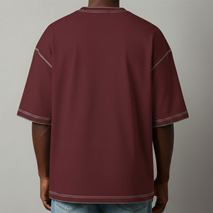 Camisetas de Hombre 100% Algodón, Estilo Casual, con Logotipo Personalizado Serigrafiado, Color Sólido, Hombros Caídos, Tallas Grandes, en Oferta - Product Image 2