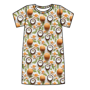 Ultimo Modello di Camicia da Notte Elasticizzata in Tessuto di Bambù, Manica Corta, Stile MooMoo per Donna - Product Image 4