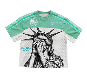 Camisetas de Hip Hop para Hombre, Estampadas con Serigrafía Personalizada, de Manga Corta, Corte Holgado, 100% Algodón - Product Image 1