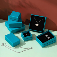 Boîte à bijoux en carton avec rembourrage en velours éponge, étui cadeau pour boucles d'oreilles, colliers, bagues, boîtes d'emballage organisatrices