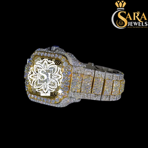 Luxury Fully Iced Automatic Movement <b>Watch</b> VVS Moissanite <b>Arabic</b> Dial Stainless Steel Antique Fashion Men Timepiece High Quality - Product Image 4