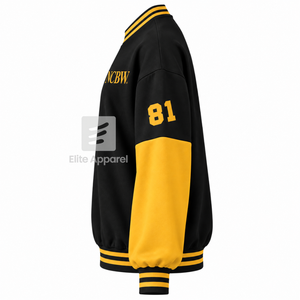 NCBW Coalition <b>Sweatshirt</b> With Crew neck And Embroidered Logo full Sleeve <b>black</b> & gold trendy <b>sweatshirt</b> for female - Product Image 4