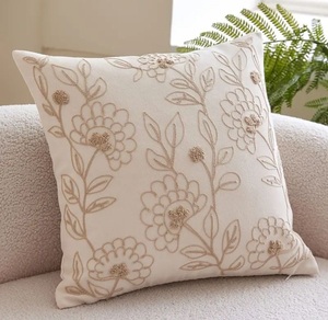 Funda de Cojín Cuadrada de Lino de Lujo Premium con Bordado 3D, Tamaño Personalizado para Decoración del Hogar y Hoteles - Product Image 3