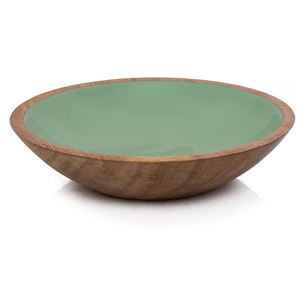 Handmade Mango <b>Wood</b> <b>Large</b> Decorative Bowl with Enamel Print for Cereals Veggies Salad Dressing Home Decor & Gift Serving Bowl - Product Image 6