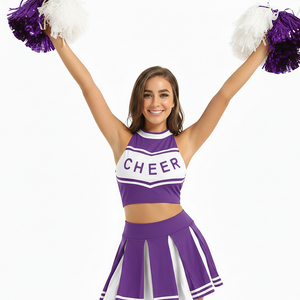 Conjuntos de Uniformes de Falda para Animadoras Adultas, sin Mangas, Estampados, 100% Poliéster, con Logotipo Personalizado para Club Deportivo - Product Image 6
