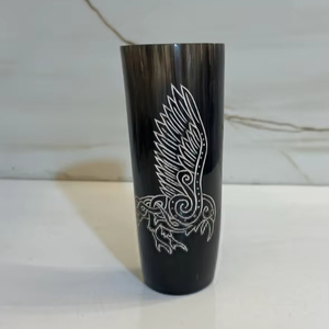 Handcrafted Natural Horn Glass Premium Eco Friendly Drinking Glass Durable Unique Luxury <b>Table</b> Decor Item Set - Product Image 1