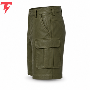 <b>Men</b> <b>Leather</b> <b>Shorts</b> Provide Flexible Comfort Premium Texture And Durable Construction For Modern Urban And Streetwear Fashion - Product Image 2
