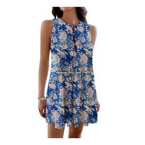 Robe à imprimé bloc tendance fabriquée en Inde en 2026 pour femmes, robe bohème à imprimé bloc, robe de soirée en coton, robe pour femmes - Product Image 3